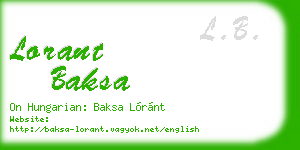 lorant baksa business card